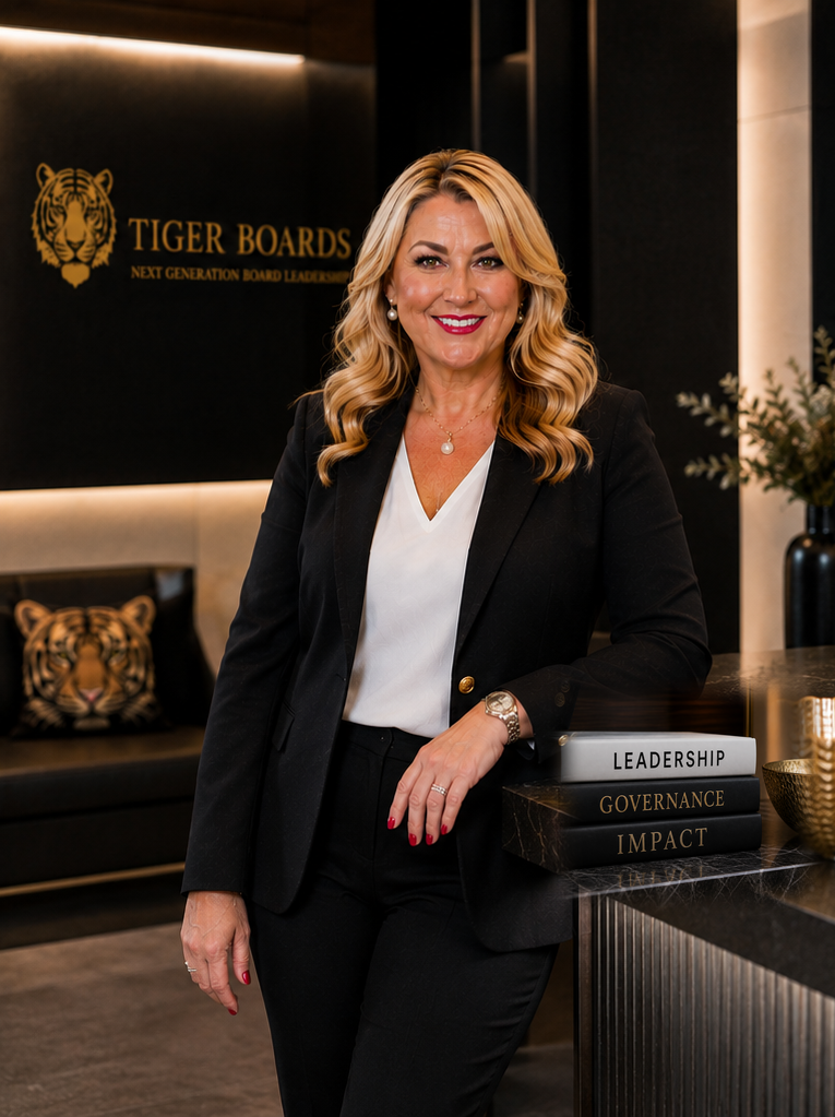 Kylie Hammond at Tiger Boards reception, Leadership, Governance and Impact books